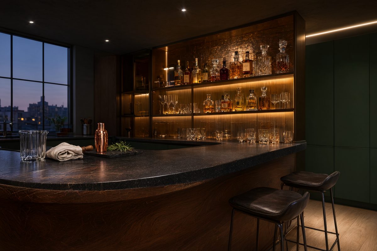 Nussbaum-Bar mit Abendlicht Detail 1